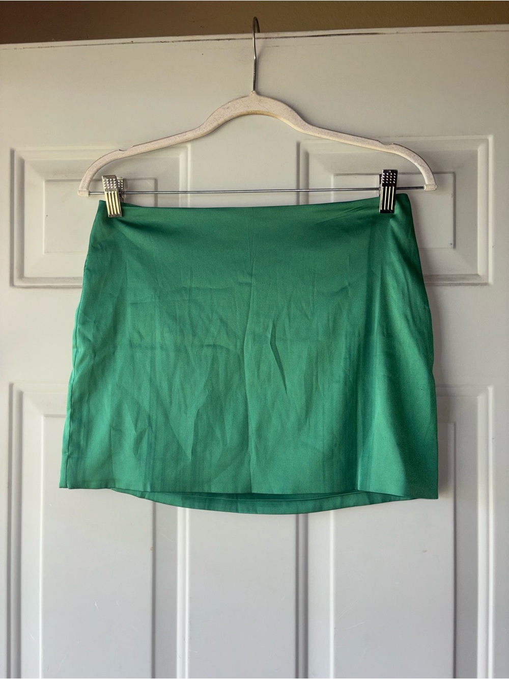 Sunday Best green satin mini skirt size 2